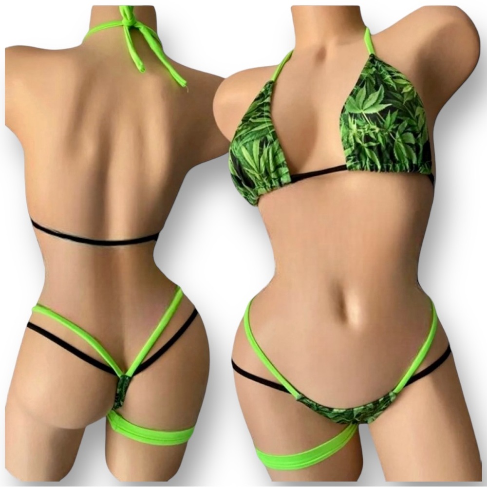 420 Green All Day Bikini Set
